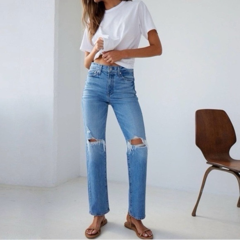 AYR Women's Straight Leg Jeans - Light Blue